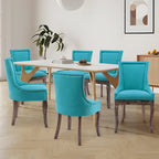 Chaise de salle à manger capitonnée à oreilles grise/orange/bleue/beige/rouge/jaune, lot de 2