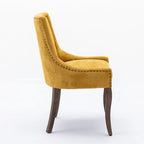Chaise de salle à manger capitonnée à oreilles grise/orange/bleue/beige/rouge/jaune, lot de 2