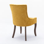 Chaise de salle à manger capitonnée à oreilles grise/orange/bleue/beige/rouge/jaune, lot de 2