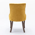 Chaise de salle à manger capitonnée à oreilles grise/orange/bleue/beige/rouge/jaune, lot de 2