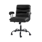 Fauteuil de bureau pivotant en similicuir, Couleurs Sage/Ivoire/Bleu marine/Chameau/Noir/Vert, Simple