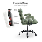 Fauteuil de bureau pivotant en similicuir, Couleurs Sage/Ivoire/Bleu marine/Chameau/Noir/Vert, Simple