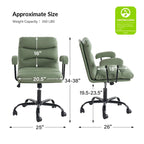 Fauteuil de bureau pivotant en similicuir, Couleurs Sage/Ivoire/Bleu marine/Chameau/Noir/Vert, Simple