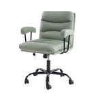 Fauteuil de bureau pivotant en similicuir, Couleurs Sage/Ivoire/Bleu marine/Chameau/Noir/Vert, Simple