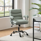 Fauteuil de bureau pivotant en similicuir, Couleurs Sage/Ivoire/Bleu marine/Chameau/Noir/Vert, Simple