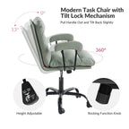Fauteuil de bureau pivotant en similicuir, Couleurs Sage/Ivoire/Bleu marine/Chameau/Noir/Vert, Simple
