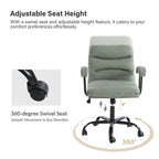 Fauteuil de bureau pivotant en similicuir, Couleurs Sage/Ivoire/Bleu marine/Chameau/Noir/Vert, Simple