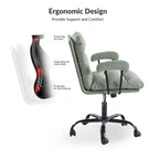 Fauteuil de bureau pivotant en similicuir, Couleurs Sage/Ivoire/Bleu marine/Chameau/Noir/Vert, Simple
