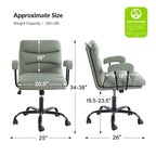 Fauteuil de bureau pivotant en similicuir, Couleurs Sage/Ivoire/Bleu marine/Chameau/Noir/Vert, Simple