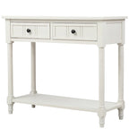 Console 2 tiroirs avec étagère inférieure – Gris antique | Expresso | Bleu rétro | Ivoire | Bleu marine