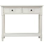 Console 2 tiroirs avec étagère inférieure – Gris antique | Expresso | Bleu rétro | Ivoire | Bleu marine