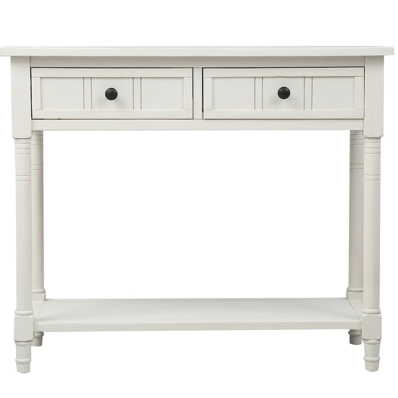 Console 2 tiroirs avec étagère inférieure – Gris antique | Expresso | Bleu rétro | Ivoire | Bleu marine