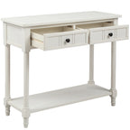 Console 2 tiroirs avec étagère inférieure – Gris antique | Expresso | Bleu rétro | Ivoire | Bleu marine