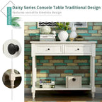 Console 2 tiroirs avec étagère inférieure – Gris antique | Expresso | Bleu rétro | Ivoire | Bleu marine