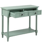 Console 2 tiroirs avec étagère inférieure – Gris antique | Expresso | Bleu rétro | Ivoire | Bleu marine