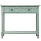 Console 2 tiroirs avec étagère inférieure – Gris antique | Expresso | Bleu rétro | Ivoire | Bleu marine
