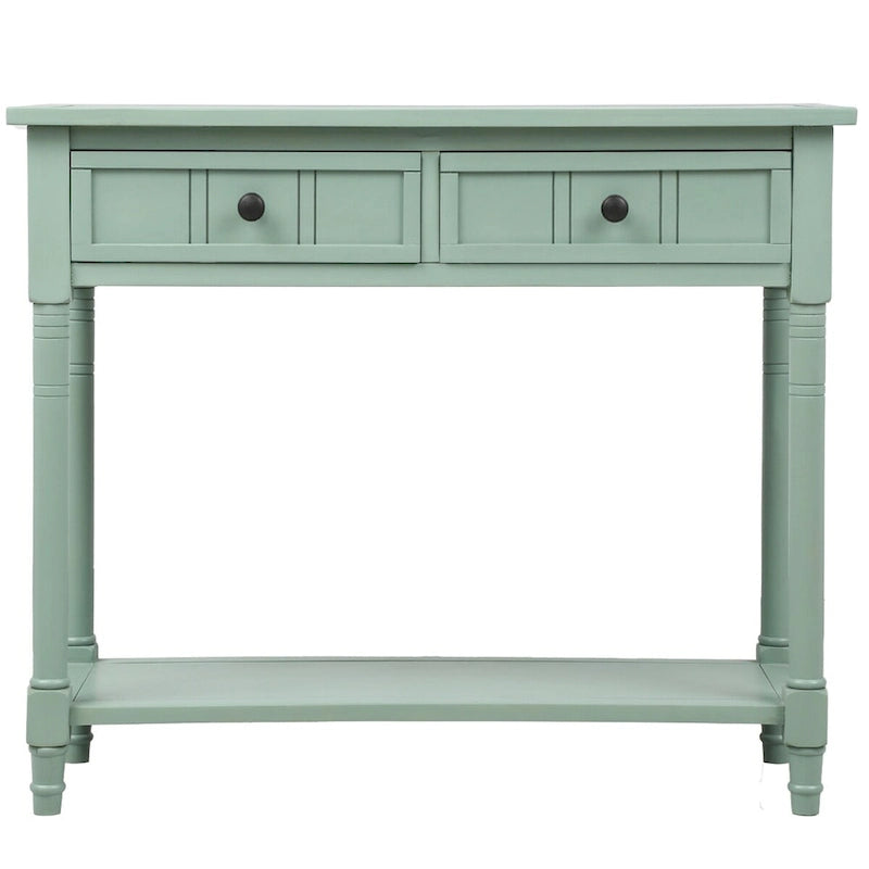 Console 2 tiroirs avec étagère inférieure – Gris antique | Expresso | Bleu rétro | Ivoire | Bleu marine