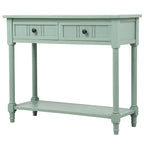 Console 2 tiroirs avec étagère inférieure – Gris antique | Expresso | Bleu rétro | Ivoire | Bleu marine