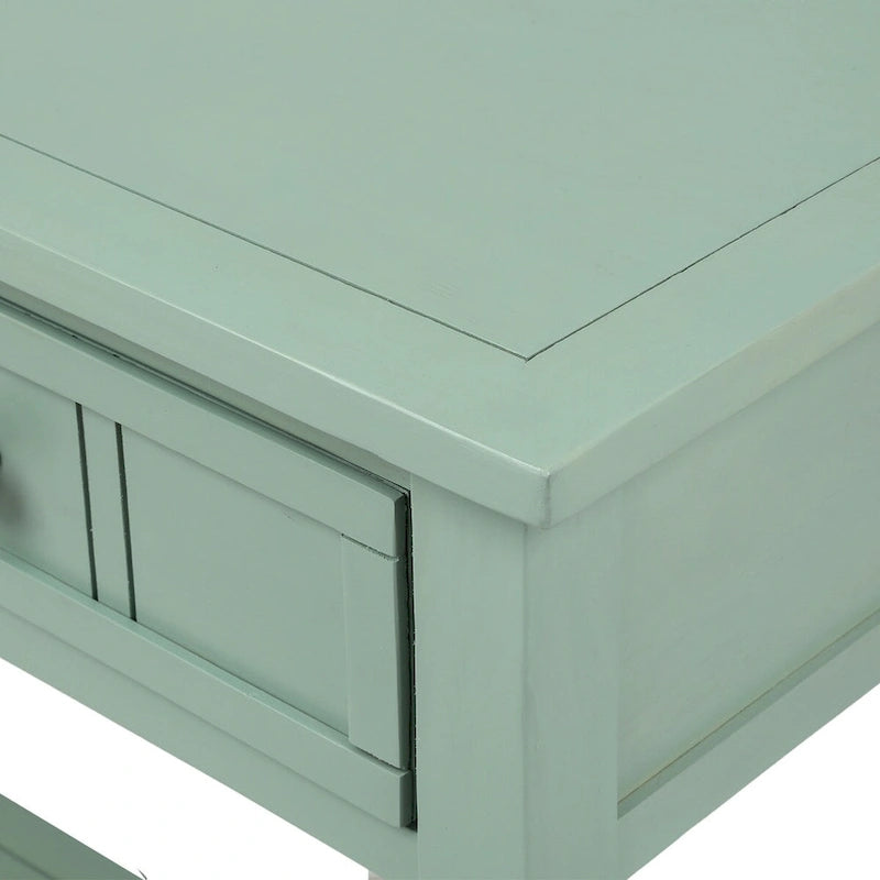 Console 2 tiroirs avec étagère inférieure – Gris antique | Expresso | Bleu rétro | Ivoire | Bleu marine