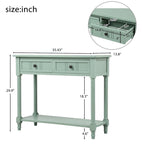 Console 2 tiroirs avec étagère inférieure – Gris antique | Expresso | Bleu rétro | Ivoire | Bleu marine