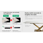 Ensemble de table à manger extensible en pierre sintérisée blanche/noire, piètement en X en acier, 6 à 8 places