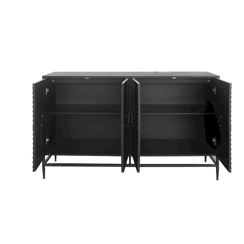 Bahut 4 portes noir (assemblage 1 personne)