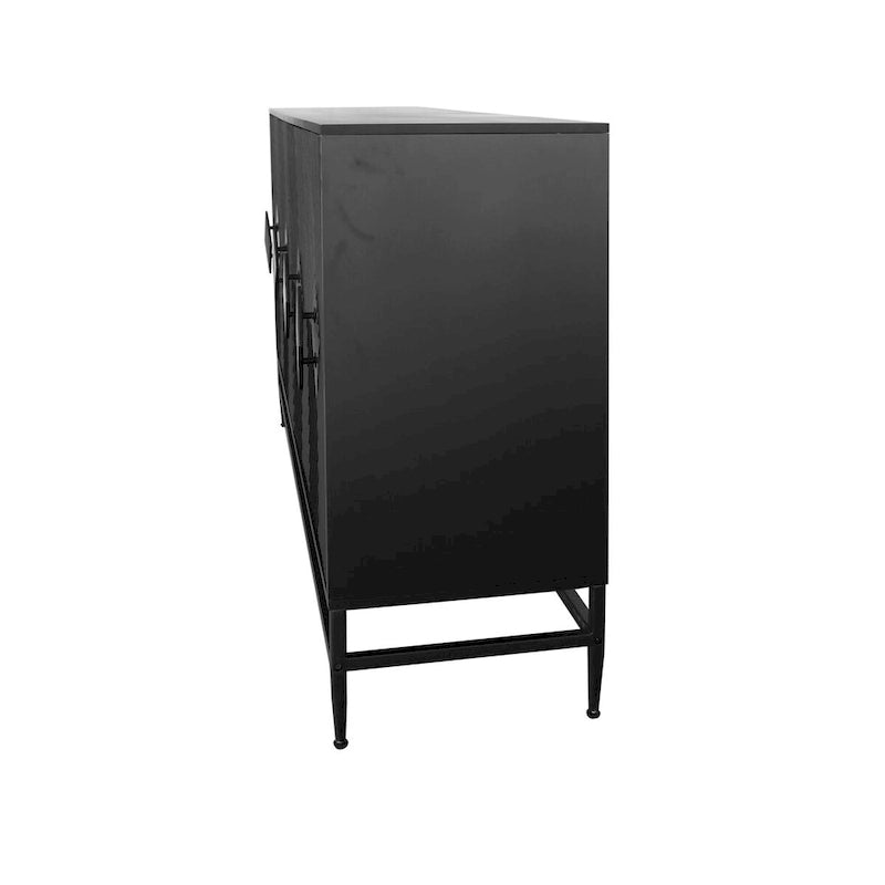 Bahut 4 portes noir (assemblage 1 personne)