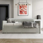 CraftPorch Contemporary Velvet Upholstered Daybed with Trundle