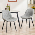 Chaises de salle à manger rembourrées, dossier mi-hauteur, lot de 2 – Gris / Blanc / Noir / Bleu / Marron / Kaki / Fauve / Vert avocat / Vert olive / Vert gris / Violet gris