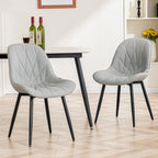 Chaises de salle à manger rembourrées, dossier mi-hauteur, lot de 2 – Gris / Blanc / Noir / Bleu / Marron / Kaki / Fauve / Vert avocat / Vert olive / Vert gris / Violet gris