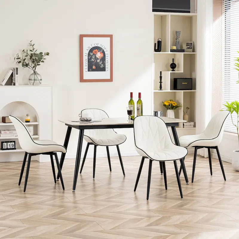 Chaises de salle à manger rembourrées, dossier mi-hauteur, lot de 2 – Gris / Blanc / Noir / Bleu / Marron / Kaki / Fauve / Vert avocat / Vert olive / Vert gris / Violet gris