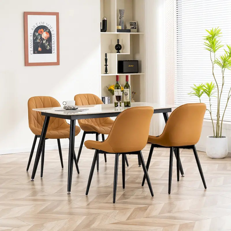 Chaises de salle à manger rembourrées, dossier mi-hauteur, lot de 2 – Gris / Blanc / Noir / Bleu / Marron / Kaki / Fauve / Vert avocat / Vert olive / Vert gris / Violet gris