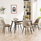 Chaises de salle à manger rembourrées, dossier mi-hauteur, lot de 2 – Gris / Blanc / Noir / Bleu / Marron / Kaki / Fauve / Vert avocat / Vert olive / Vert gris / Violet gris