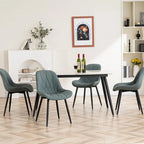 Chaises de salle à manger rembourrées, dossier mi-hauteur, lot de 2 – Gris / Blanc / Noir / Bleu / Marron / Kaki / Fauve / Vert avocat / Vert olive / Vert gris / Violet gris