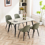 Chaises de salle à manger rembourrées, dossier mi-hauteur, lot de 2 – Gris / Blanc / Noir / Bleu / Marron / Kaki / Fauve / Vert avocat / Vert olive / Vert gris / Violet gris