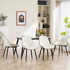 Chaises de salle à manger rembourrées, dossier mi-hauteur, lot de 2 – Gris / Blanc / Noir / Bleu / Marron / Kaki / Fauve / Vert avocat / Vert olive / Vert gris / Violet gris