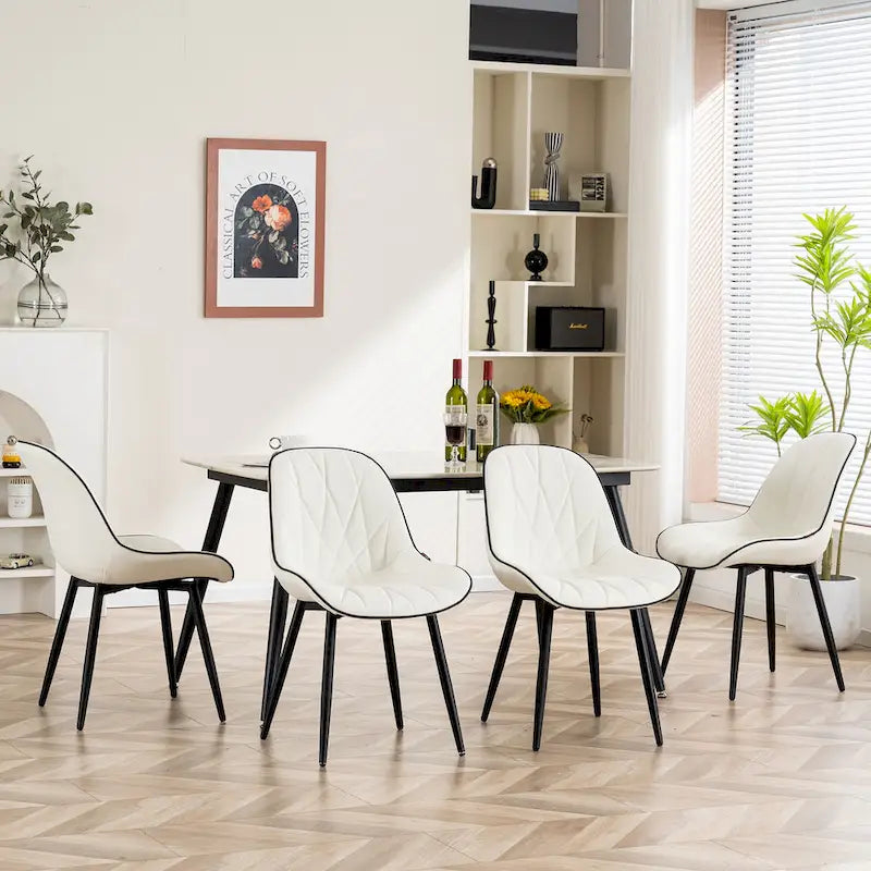 Chaises de salle à manger rembourrées, dossier mi-hauteur, lot de 2 – Gris / Blanc / Noir / Bleu / Marron / Kaki / Fauve / Vert avocat / Vert olive / Vert gris / Violet gris
