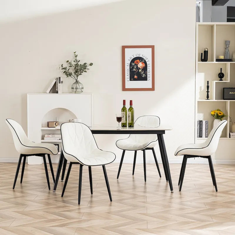 Chaises de salle à manger rembourrées, dossier mi-hauteur, lot de 2 – Gris / Blanc / Noir / Bleu / Marron / Kaki / Fauve / Vert avocat / Vert olive / Vert gris / Violet gris