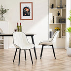 Chaises de salle à manger rembourrées, dossier mi-hauteur, lot de 2 – Gris / Blanc / Noir / Bleu / Marron / Kaki / Fauve / Vert avocat / Vert olive / Vert gris / Violet gris