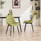 Chaises de salle à manger rembourrées, dossier mi-hauteur, lot de 2 – Gris / Blanc / Noir / Bleu / Marron / Kaki / Fauve / Vert avocat / Vert olive / Vert gris / Violet gris