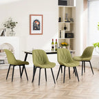 Chaises de salle à manger rembourrées, dossier mi-hauteur, lot de 2 – Gris / Blanc / Noir / Bleu / Marron / Kaki / Fauve / Vert avocat / Vert olive / Vert gris / Violet gris