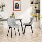 Chaises de salle à manger rembourrées, dossier mi-hauteur, lot de 2 – Gris / Blanc / Noir / Bleu / Marron / Kaki / Fauve / Vert avocat / Vert olive / Vert gris / Violet gris